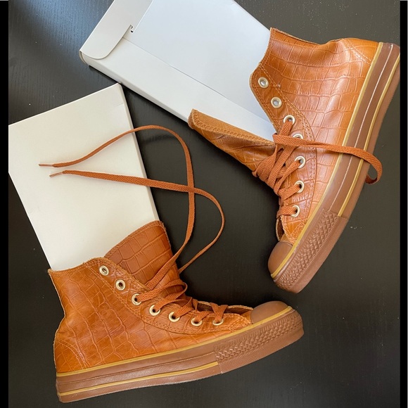 converse crocodile leather
